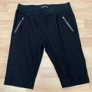 Contempo Casuals Bike Shorts Decorative Pockets Elastic Waistband Black L EUC